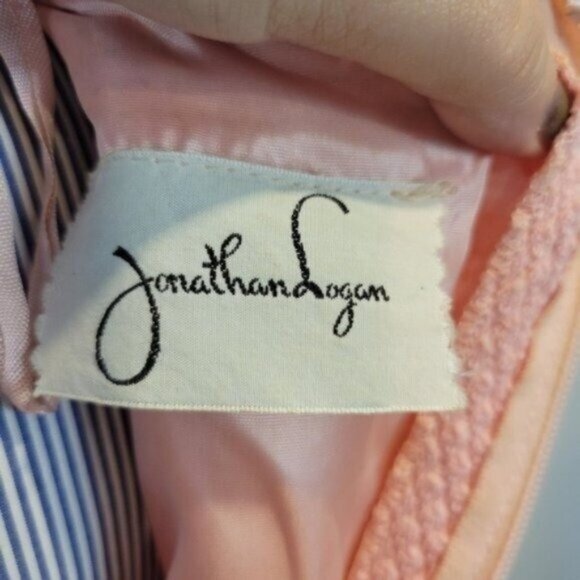 Vintage Jonathan Logan 60's Wool Knit Long Sleeve Dress Pink - Picture 9 of 9